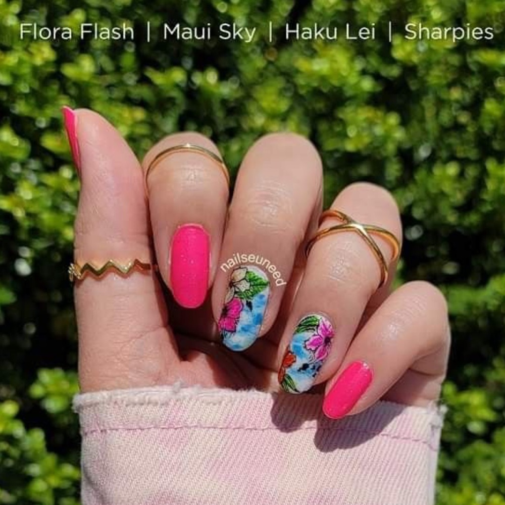 *Retired* Color Street: Haku Lei | Floral Hibiscus Summer Beach Clear Overlay - Picture 8 of 12